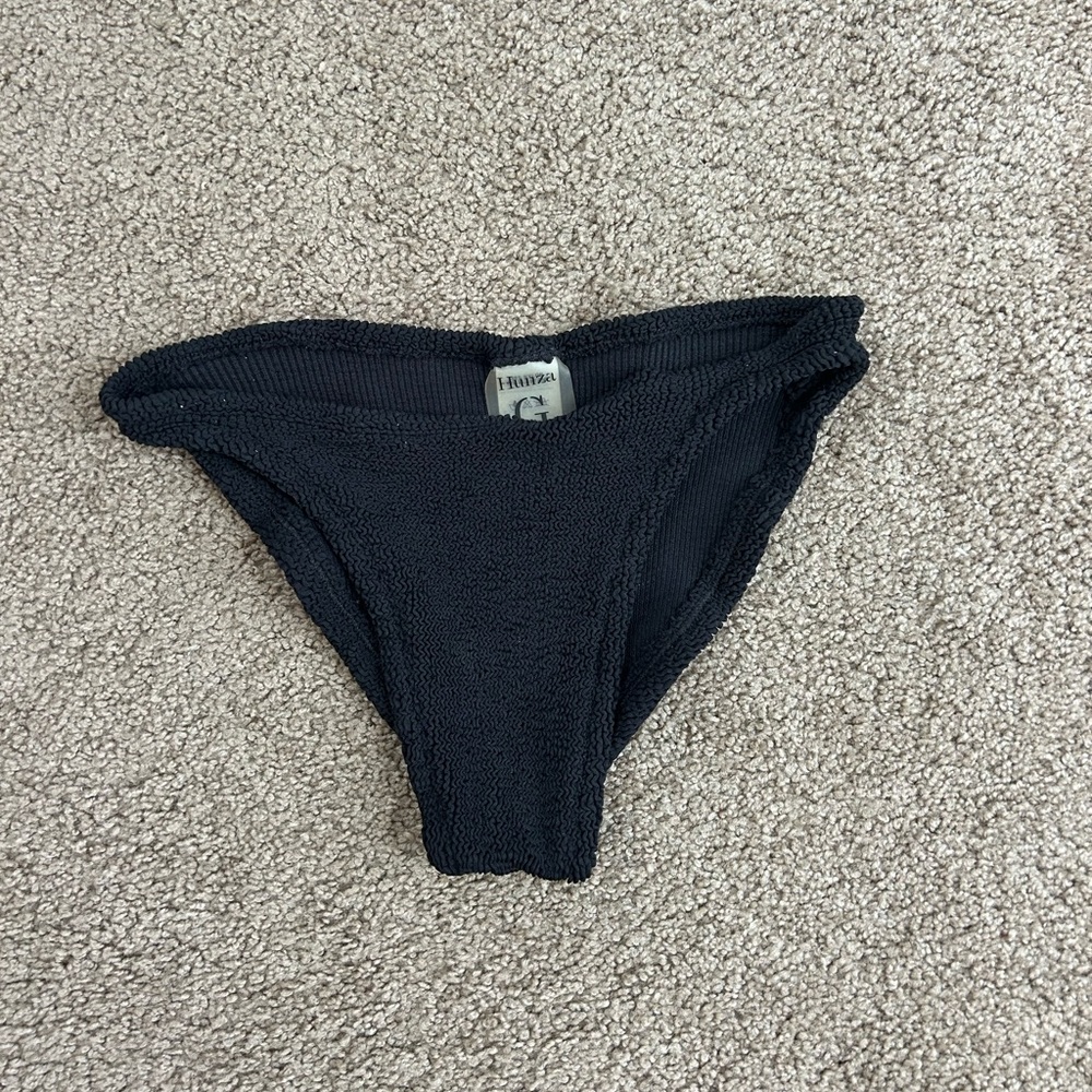 Hunza G Black Textured Bikini Bottom